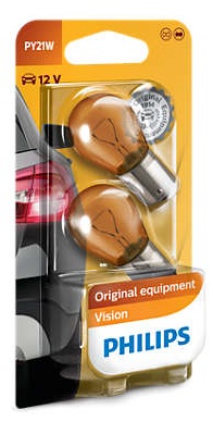 Autožárovka PY21W Philips 12496NAB2, Vision 2ks v balení