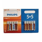 Baterie Philips R03L10BP/10 LongLife AAA 5+5 ks
